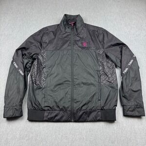 T-Mobile Jacket Mens‎ Medium Black Employee Full Zip Windbreaker Packable Logo